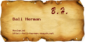 Bali Herman névjegykártya